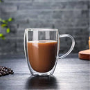 Xícara Café Vidro Duplo 350ml Kit 2 Unidades Promoção