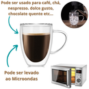Xícara Café Vidro Duplo 350ml Kit 2 Unidades Promoção