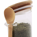 Kit 2 Pote de Vidro Hermético com Tampa de Bambu 10x8,5cm - 450ml