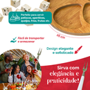 Kit Petisqueira Redonda Para Frios Queijo Com Molheira Ramekin e Garfinhos para Petiscos