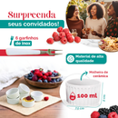 Kit Petisqueira Redonda Para Frios Queijo Com Molheira Ramekin e Garfinhos para Petiscos