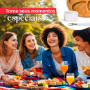 Kit Petisqueira Redonda Para Frios Queijo Com Molheira Ramekin e Garfinhos para Petiscos