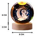 Luminária de Mesa para quarto Luminaria Decorativa Aconchegante Bola de Cristal Decoração Globo Terrestre Luxo