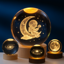 Luminária de Mesa para quarto Luminaria Decorativa Aconchegante Bola de Cristal Decoração Globo Terrestre Luxo