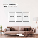 Kit 3 Quadros Decorativos Folhagem Dourada Gold Moldura 40X60 cm Sala Grande Moderno
