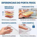 Porta Frios Presunto Queijo Kit Acrílico Resistente Duplex Duplo Com Tampa Hermético Empilhável