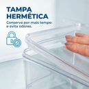 Porta Frios Presunto Queijo Kit Acrílico Resistente Duplex Duplo Com Tampa Hermético Empilhável