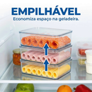 Porta Frios Presunto Queijo Kit Acrílico Resistente Duplex Duplo Com Tampa Hermético Empilhável