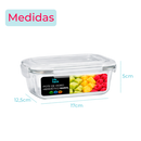 Conjunto Potes Vidro Hermético Mantimentos Marmita 640ml