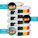 Conjunto Potes Vidro Hermético Mantimentos Marmita 640ml