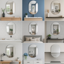 Espelho Grande De Parede Oval Com Led Orgânico Banheiro Sala Quarto Luz Quente E Fria